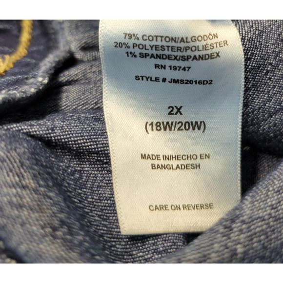 Just My Size Capri Pants Womens 2X Blue Denim Pull On Elastic Waist Stretch NWOT - Picture 4 of 14